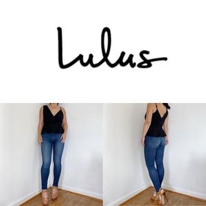 Lulu’s Black Asymmetrical Peplum Top